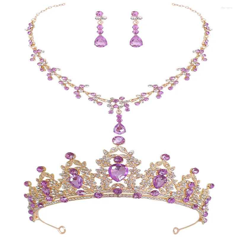 Collana Orecchini Set Corona Tiara nuziale per la sposa Accessori da sposa Spose Gioielli con strass