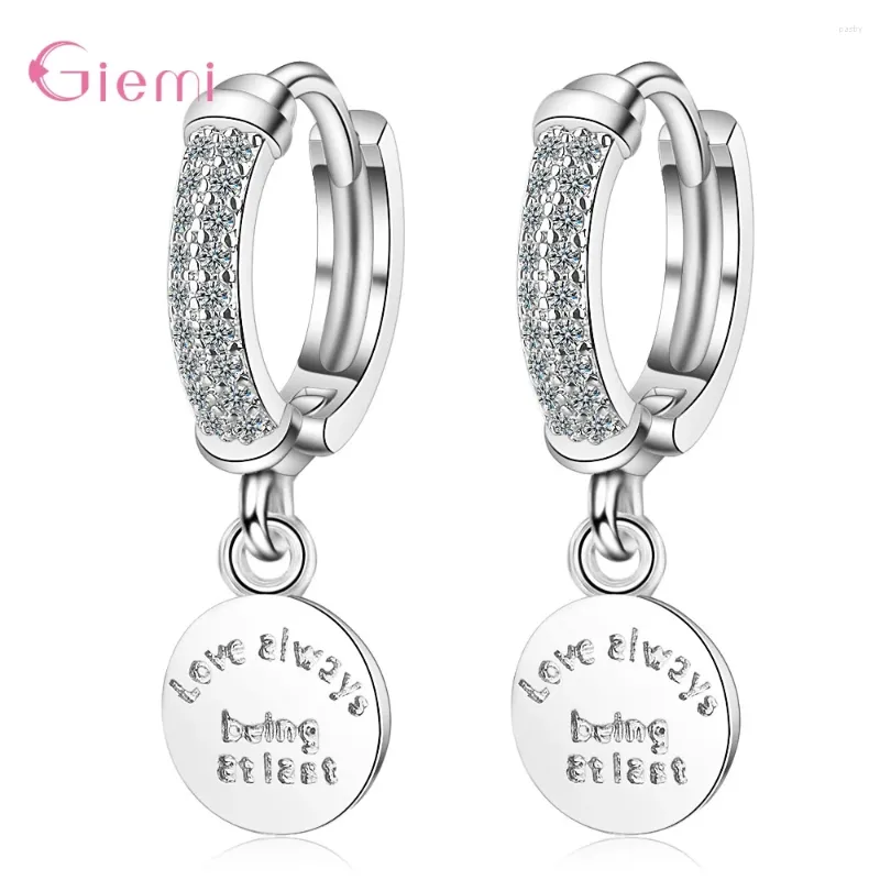 Dangle Earrings Trendy 925 Sterling Silver Round Pendant For Women Girls Fashion Jewelry Accessory Drop Wholesale