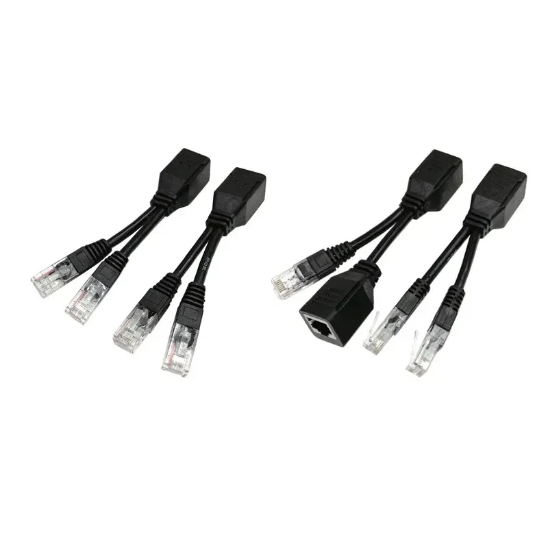 2024 2 stücke/1 paar RJ45 Splitter Combiner UPOE Kabel Kit POE Adapter Kabel Anschlüsse Passive Strom Kabel