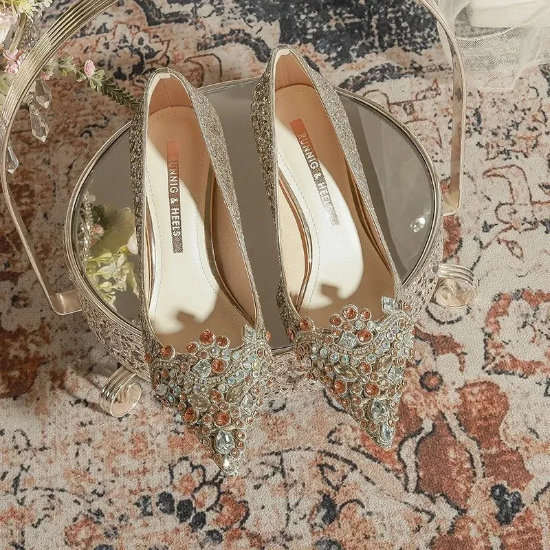 Wholesale Gold Wedge Pumps For Men, Open Toe Crystal Beaded... At Only  $32.28 | DHgate.Com