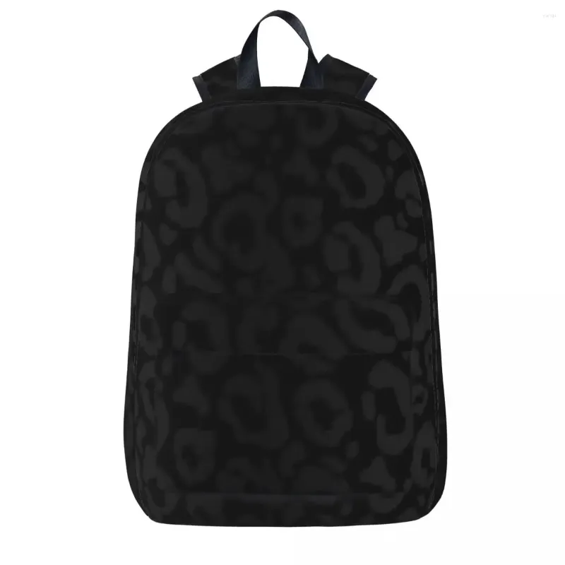 Sac à dos noir imprimé léopard peau de guépard femme sacs à dos garçons filles Bookbag décontracté enfants sacs d'école portabilité voyage sac à dos