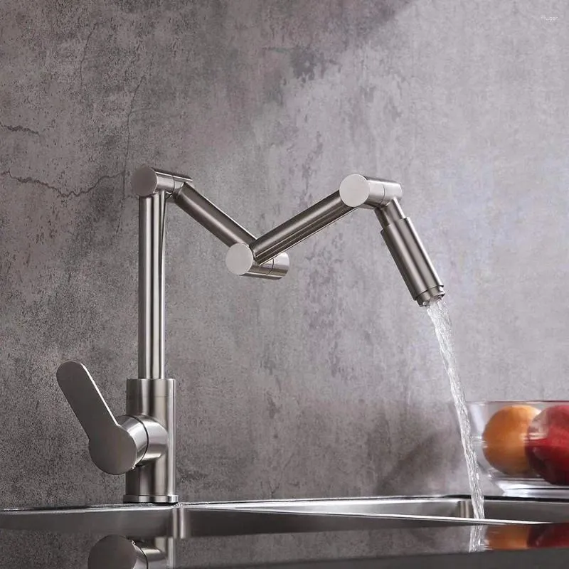 Kitchen Faucets SUS304 Stainless Steel Pot Filler Faucet Top Quality Sink In Brushed Nickel Single Hole Articulating