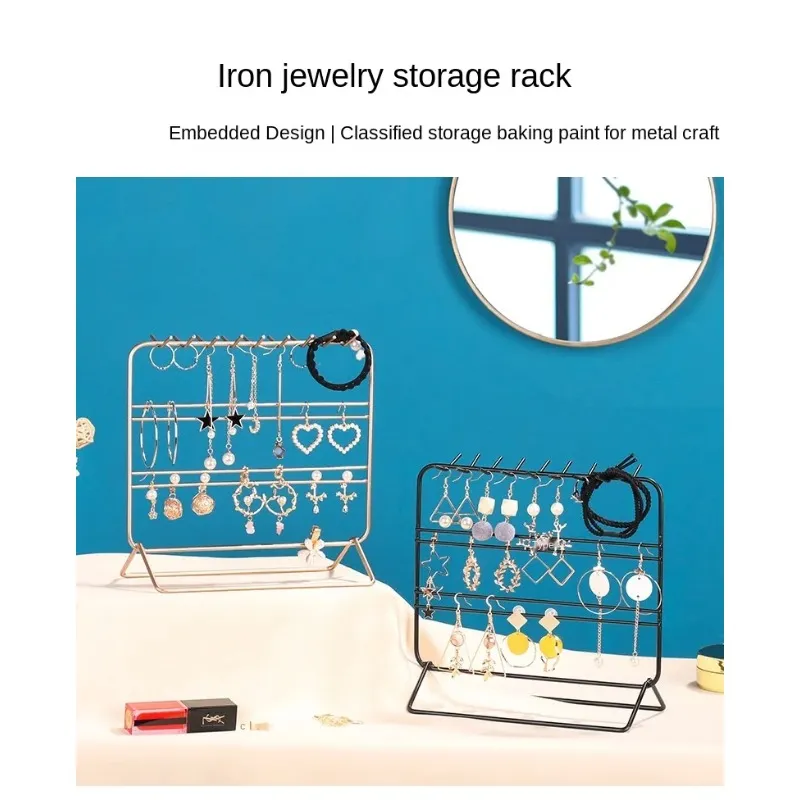 Hanging Jewelry Organizer Rack Iron Metal Display Stand Storage Holders for Earrings Necklaces Bracelets