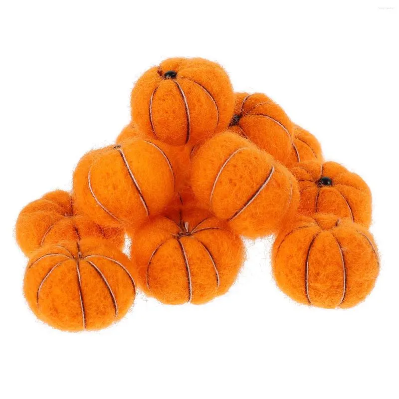 Decorative Flowers 12 Pcs Wool Felt Pumpkin Decor Christmas Tree Ornament Hanging Xmas Decors Decorate Halloween Ornaments Pendants Creative