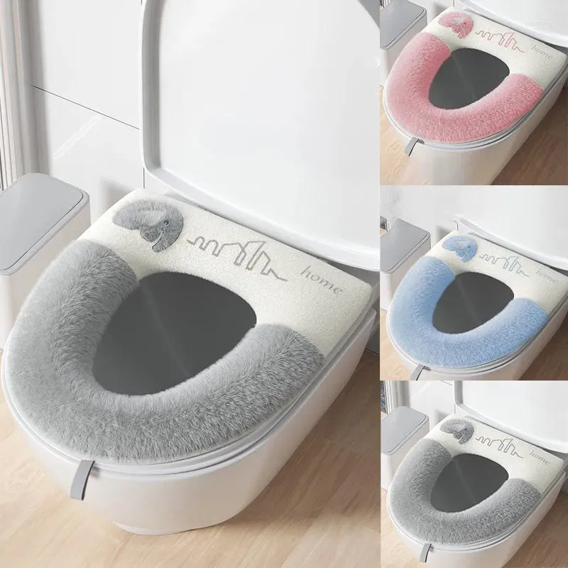 Toilet Seat Covers Winter Fashion Baby Elephant Universal Soft Mat Four Seasons Plush Cover Warm