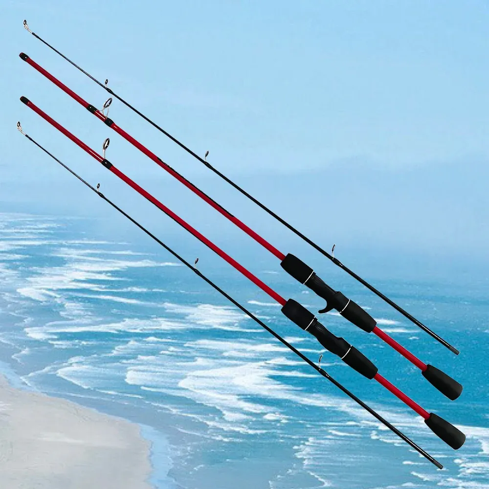 Canne Baitcasting Spinning Viaggi Carbonio 2 sezioni Canne da pesca Casting Peso 210g Potenza Ultralight Lure Trout Pole