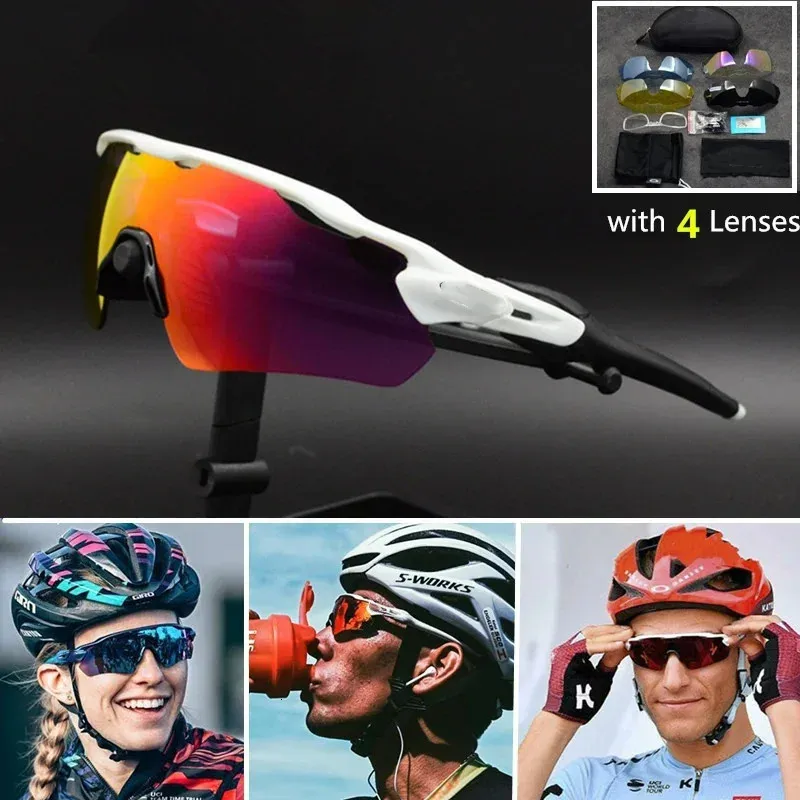 Men de lunettes d'extérieur et femmes lunettes de soleil cyclistes Camping Running Marathon Half-Frame Sports Sunglasses 5 Lensesset 777776