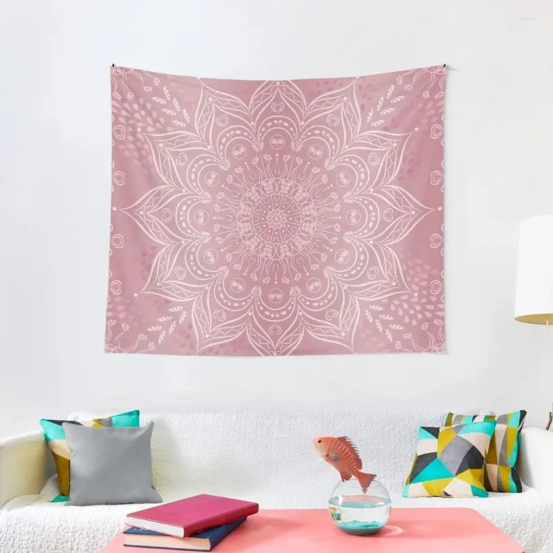 Arazzi Boho Rose Gold Mandala Tapestry Estetico Room Decor Decorazione da parete