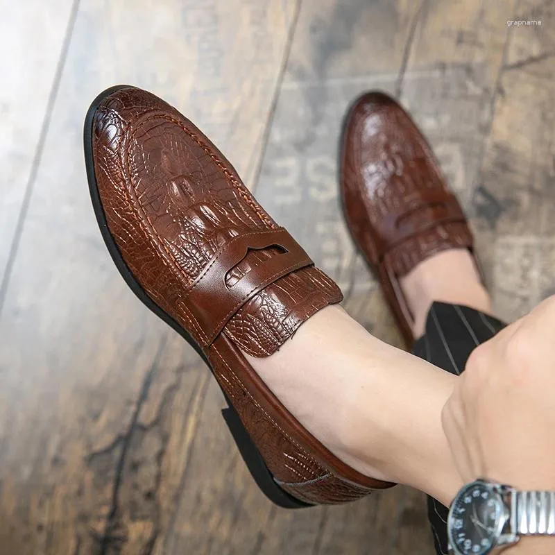 Casual schoenen Luxe heren krokodilpatroon Business Flat Heren Designer Formele kleding Lederen loafers Bruiloftsfeest