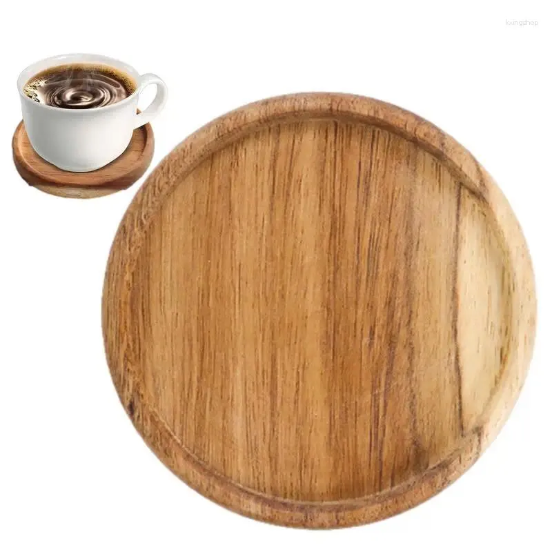 Sottobicchieri da tavolo Sottobicchieri in legno antiscottatura Tazza rotonda Decorazione per birra in legno di acacia con bevanda moderna impilabile con labbra