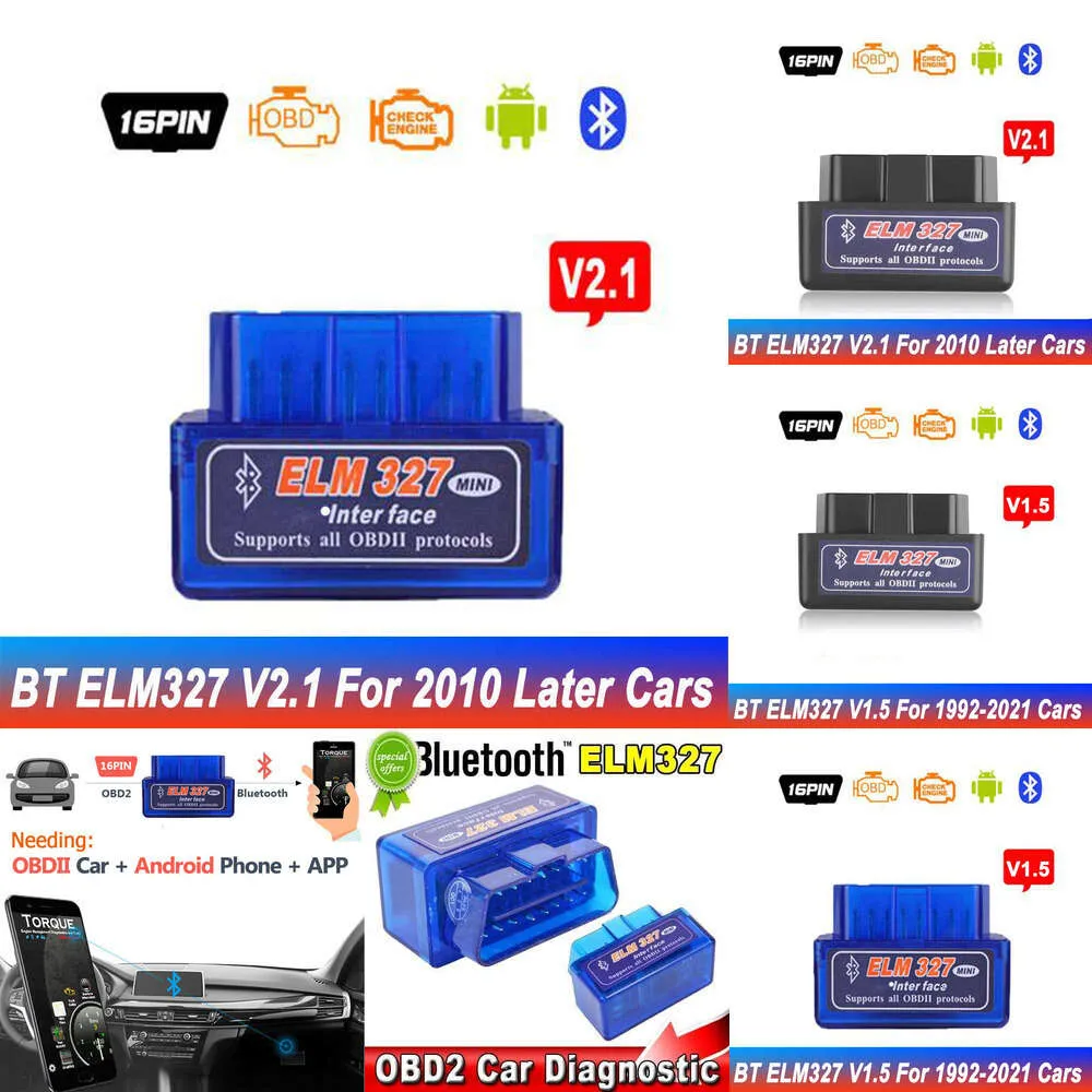 Mini Bluetooth ELM327 Araç Teşhis Makinesi V2.1 V1.5 Otomatik OBD2 Tarayıcı Kodu Okuyucu Aracı Araba Teşhis Aracı Süper Mini Elm 327