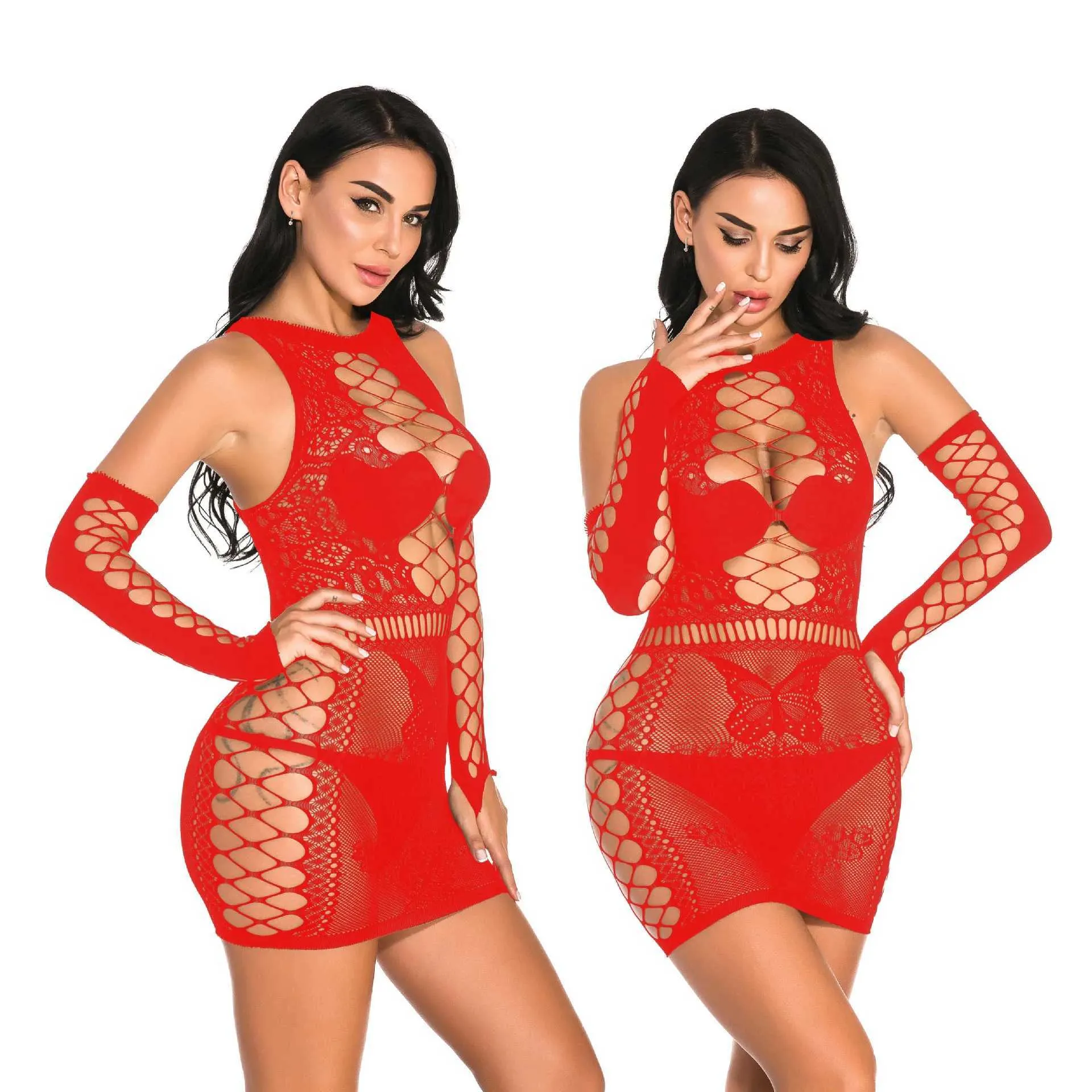 7b6z Sexy Pyjamas Hot érotique Lingerie Robes Sexy Mesh Fishnet Babydoll Femmes Sexy Sheer Bodys Bodys érotique Lingerie Body Corps plus taille 2404101