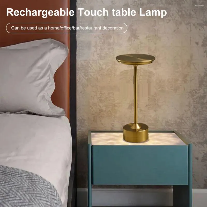 Table Lamps El Cordless Rechargeable Eye-Caring Dimmable Desk Light USB Touch Switch Bedroom Night Bar Restaurant Ambiance Lamp