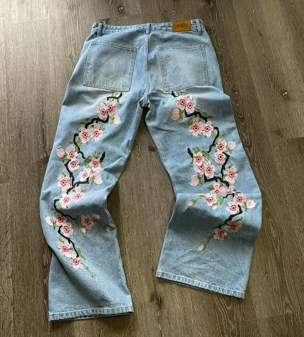 DHgate.com:Sakura Print Baggy Jeans - Harajuku Streetwear DHgate.com:Sakura Print Baggy Jeans - Harajuku Streetwear