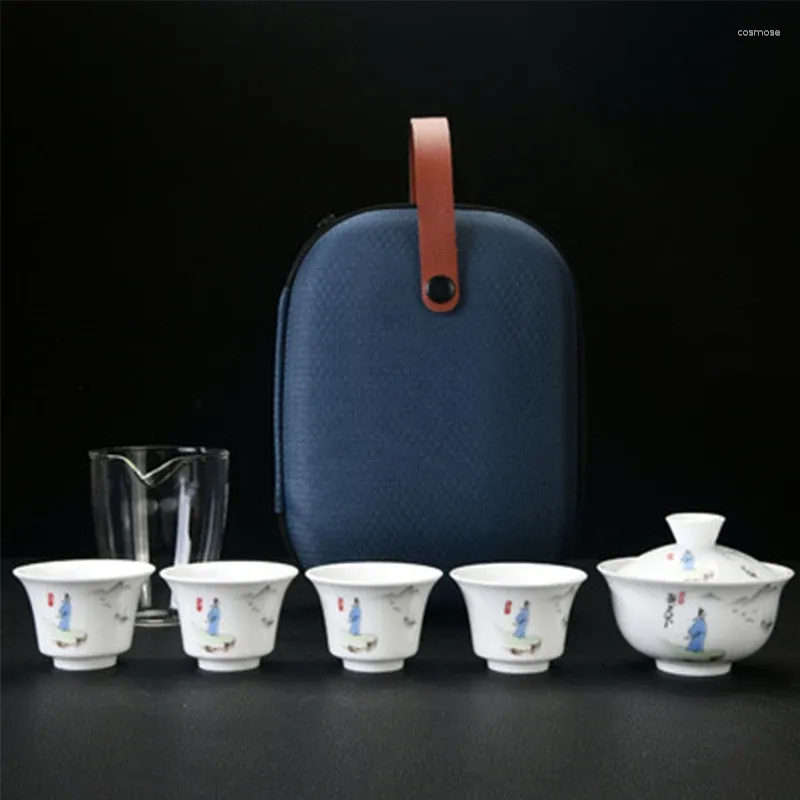 Teaware Sets White Porcelain Tea Set Travel Kuai Ke Cup One Pot Four Cups Of Business Gifts Chinese