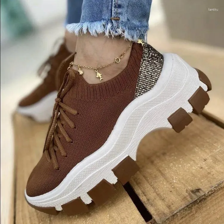 Fitness Shoes Fashion Women Platform Sock Ladies Casual Breathable Chunky Sneakers High Quality Zapatillas Mujer Plataforma