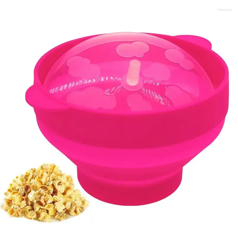 Skålar popcorn mikrovågsugn liten blommor lock hopfällbart bpa gratis storskalig spelfilmkväll
