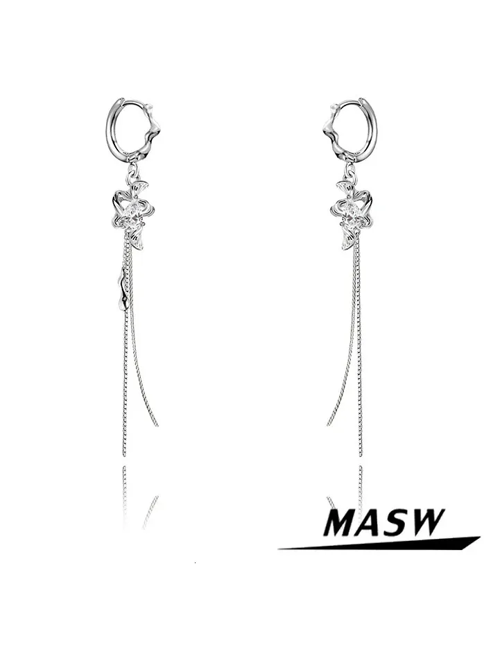 MASW Original Design Kette Quaste Ohrringe Senior Sinn Schmuck Hohe Qualität Kupfer Metall Glas Baumeln Für Frauen Geschenk 240401