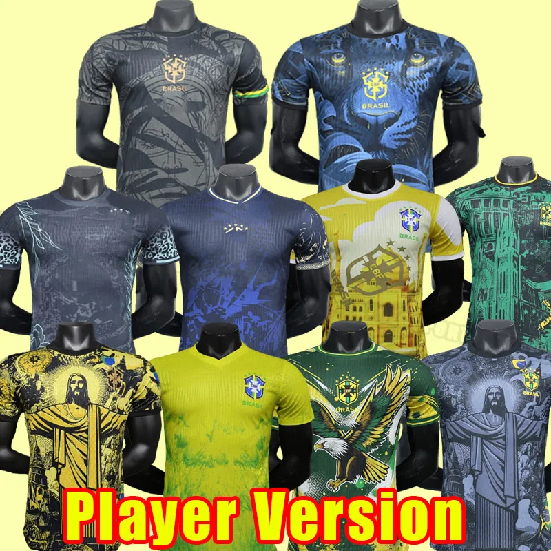 Brazil Soccer Jersey /24 Neymar Jr, Vini Jr, Silva Player