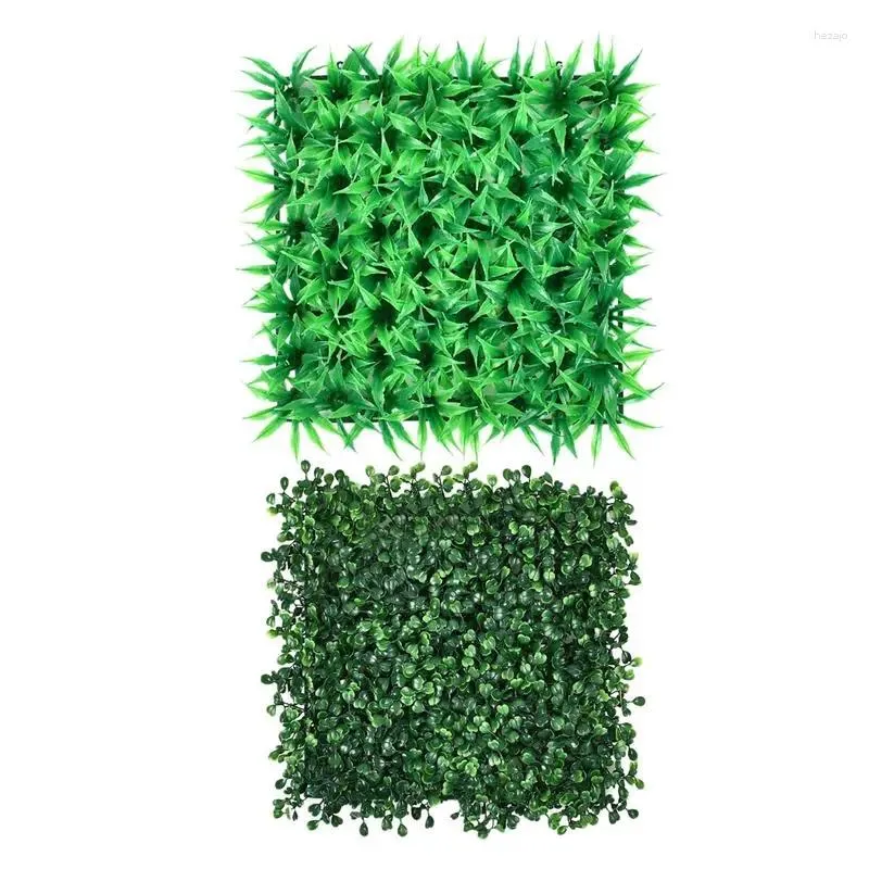 Dekorativa blommor konstgjorda murgröna häckgröna bladstaketpaneler Bakgrund Integritet Boxwood Wall Panel -skärm för utomhushemträdgård