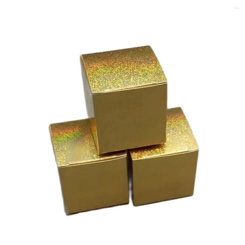 Gift Wrap Small Shiny Gold Paper Boxes For Handmade Soap Packaging Silver Box Gold/silver Cosmetic Jar Packing