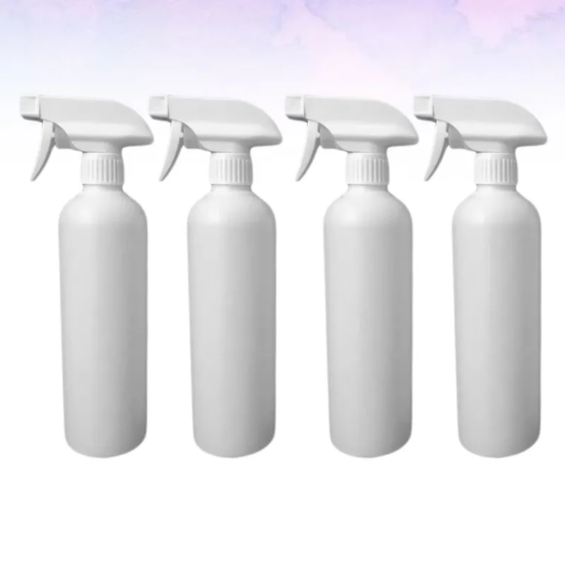 Garrafas de armazenamento 4pcs 500ml spray plástico vazio dispensador portátil garrafa grande para limpeza de carro regando flores (branco)