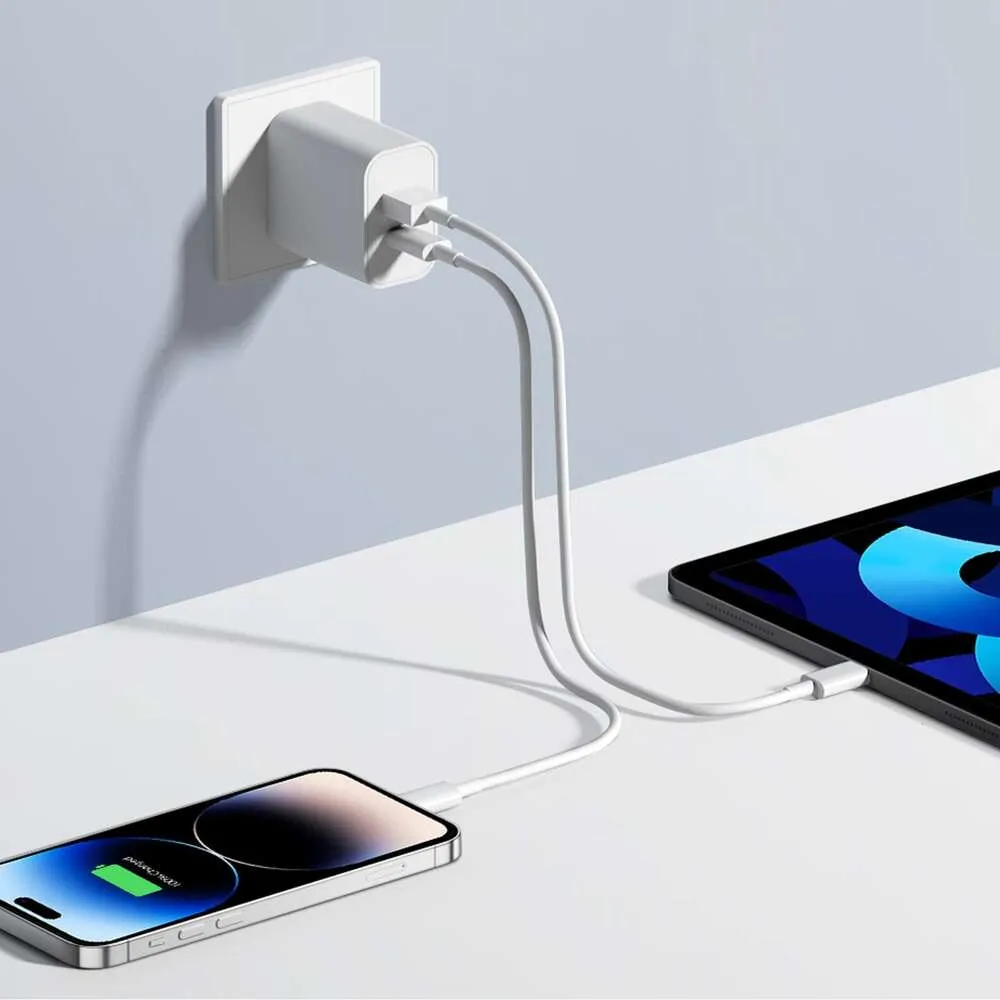 İPhone Samsung için 2 parçalı 20W çift bağlantı noktası şarj cihazı USB duvar bloğu, hızlı şarj fişi adaptörü