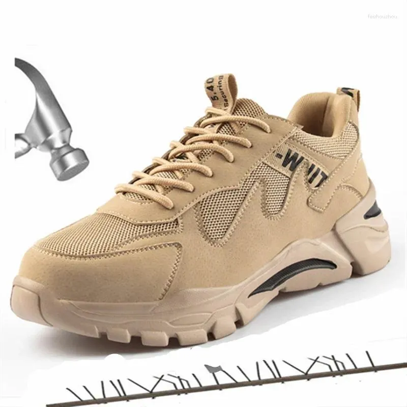 Botas masculinas de aço toe anti esmagamento construção indestrutível sapatos de trabalho homens à prova de punção segurança marca designer tênis