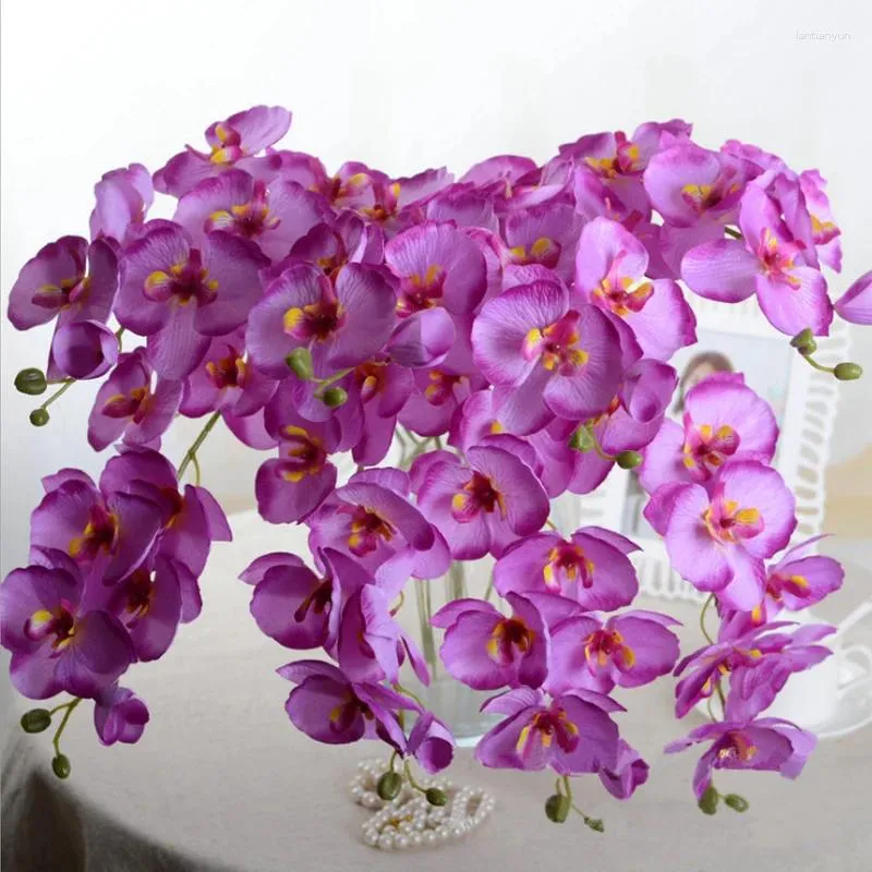 Dekorative Blumen, mehrere Blütenköpfe, künstliche Simulation, Schmetterling, Orchidee, Seidenstrauß, Phalaenopsis, Hochzeit, Party, Heimdekoration