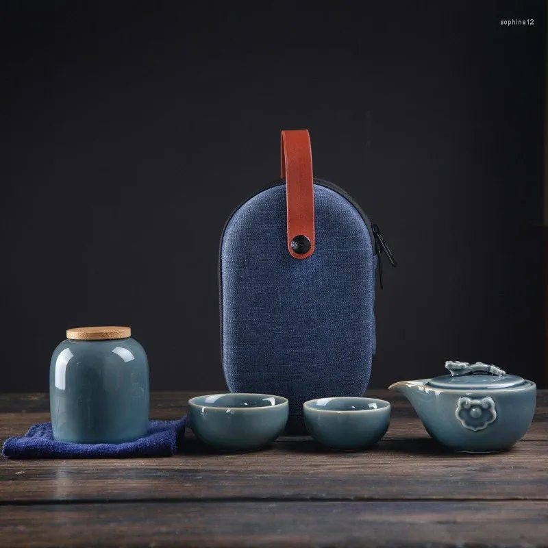 Teaware Sets Chinese Ceramic Teapot Gaiwan 1 2 Tea Cup Canisters Portable Travel Drinkware