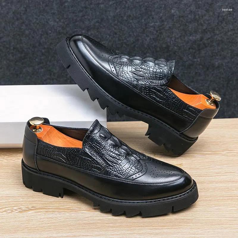 Sapatos casuais marca clássica masculina de couro genuíno primavera outono sola grossa baixa superior escritório negócios entrega gratuita