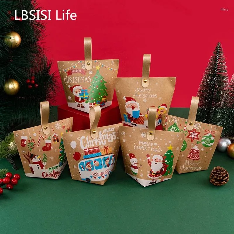 Cadeau Wrap LBSISI Life-Christmas Candy Sacs Snack Cookie Chocolate Spring Festival Kids Party Fournitures Baby Shower Conteneur 6pcs