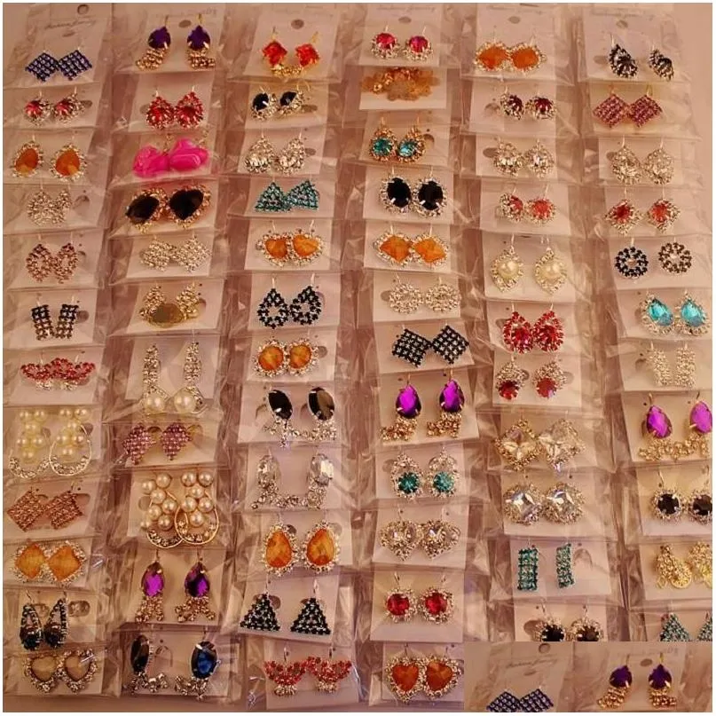 Knoop Oorbellen 36 Paar Dames Oorbel Koreaanse Stijl Metaal Strass Pendientes Mujer Moda Drop Mode-sieraden Levering Dhslf