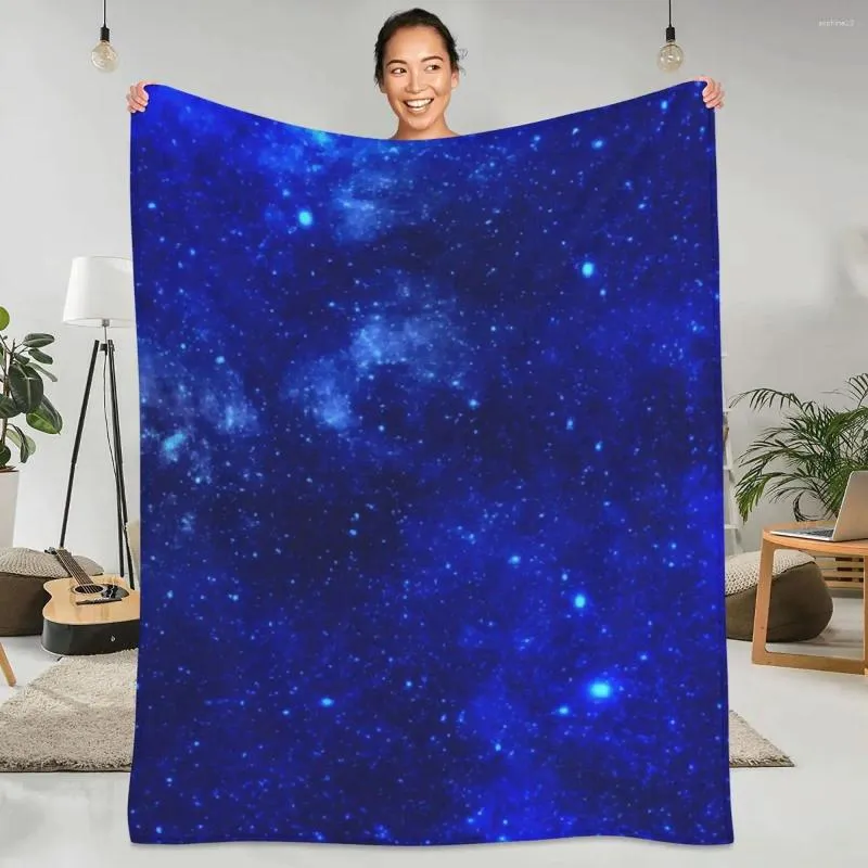 Coperte Coperta blu cielo galassia Astronomia stampa viaggio flanella tiro morbido durevole divano poltrona divano design copriletto idea regalo