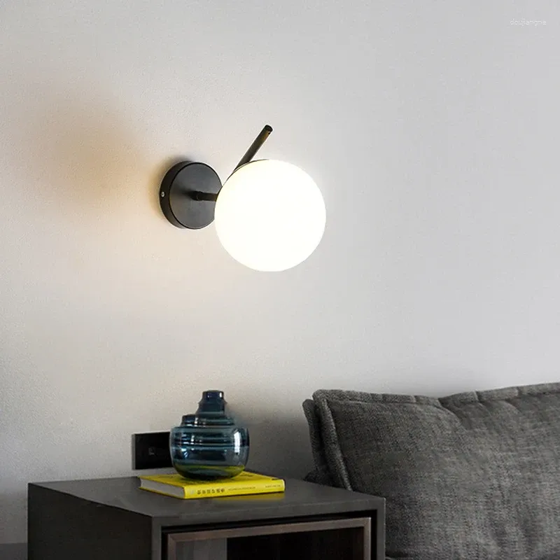 Lampa ścienna Nordic Nowoczesne żelazne lekkie retro salon sypialnia nocna jadalnia bar Lampy LED Lampy
