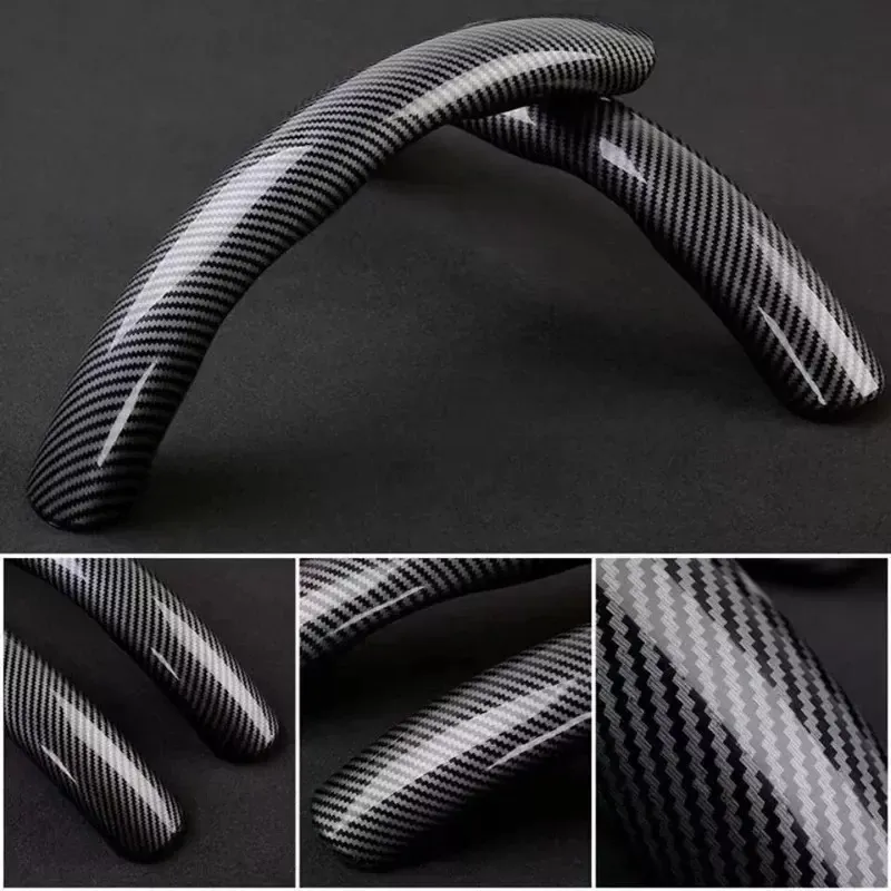 Red Carbon Fiber Look Universal Car Steering Wheel Booster Cover Non-Slip Auto Interior Decoration Accessories