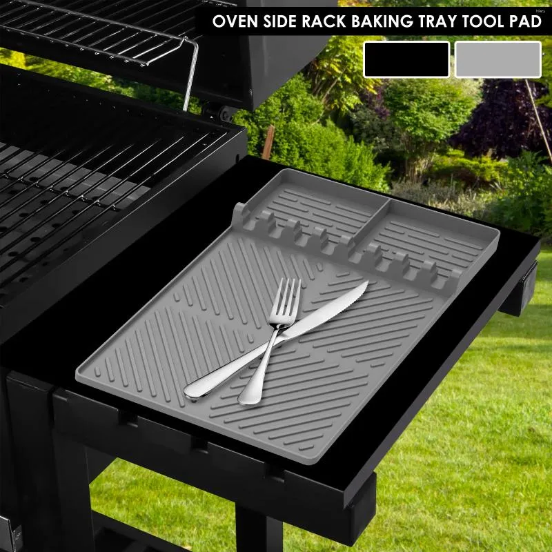 Gereedschap 2 Stuks Grill Zijplank Mat Food Grade Siliconen Bakplaat Herbruikbare Pad Duurzaam BBQ Gebruiksvoorwerp Teller