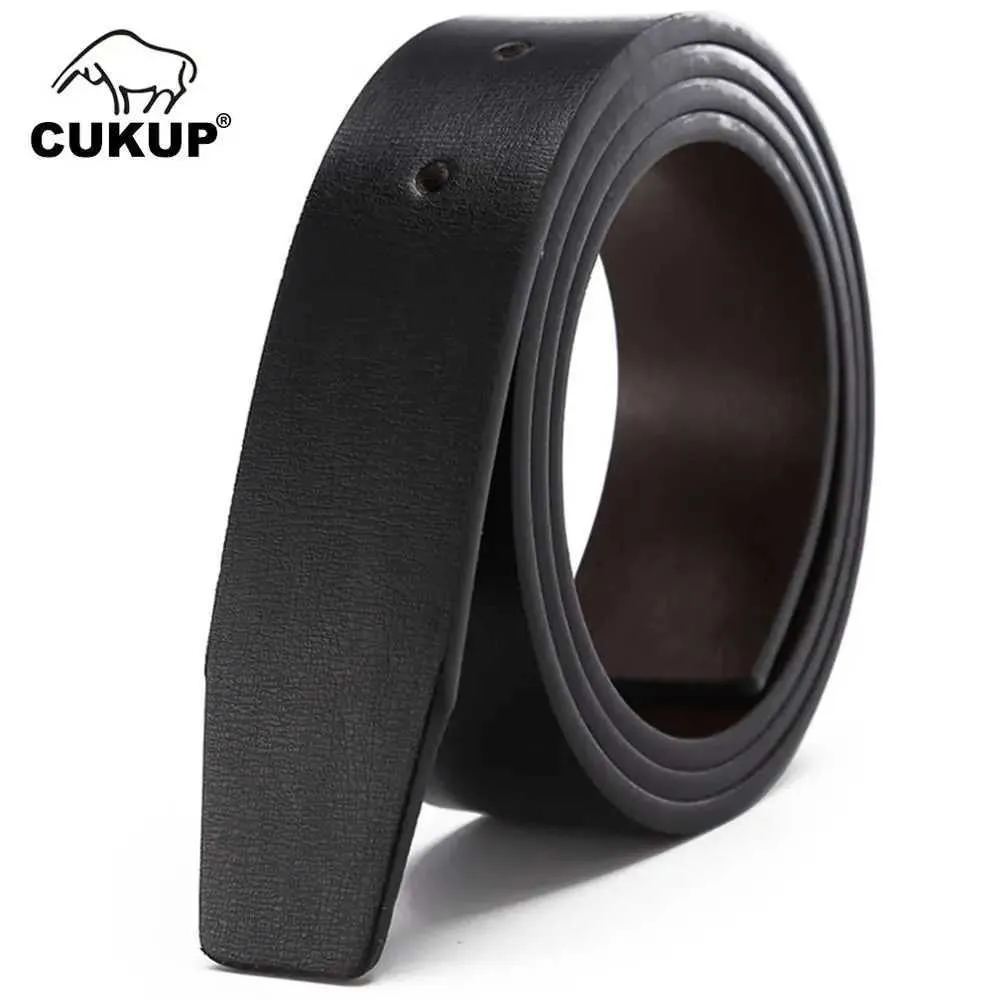 Belts CUKUP Mens Grain Quality Second Layer Double sided with Authentic Belt Pin and Smooth Style Belt Suitable for Buckle free Mens LUCK16 Q240401