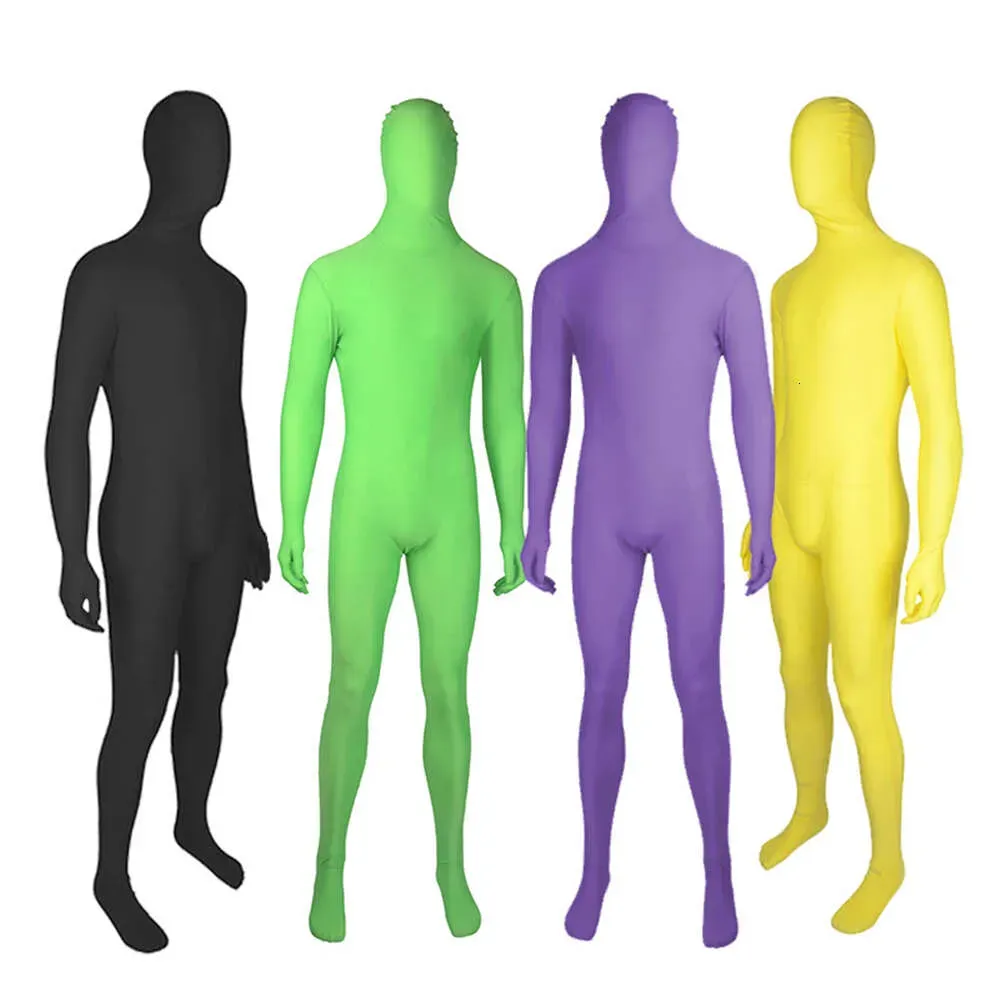 Trajes Adulto Novidade Dançando Corpo Inteiro Zentai Cosplay Trajes Spandex Terno Preto Apertado One Piece Catsuit Halloween Homens Mulheres Bodysuit