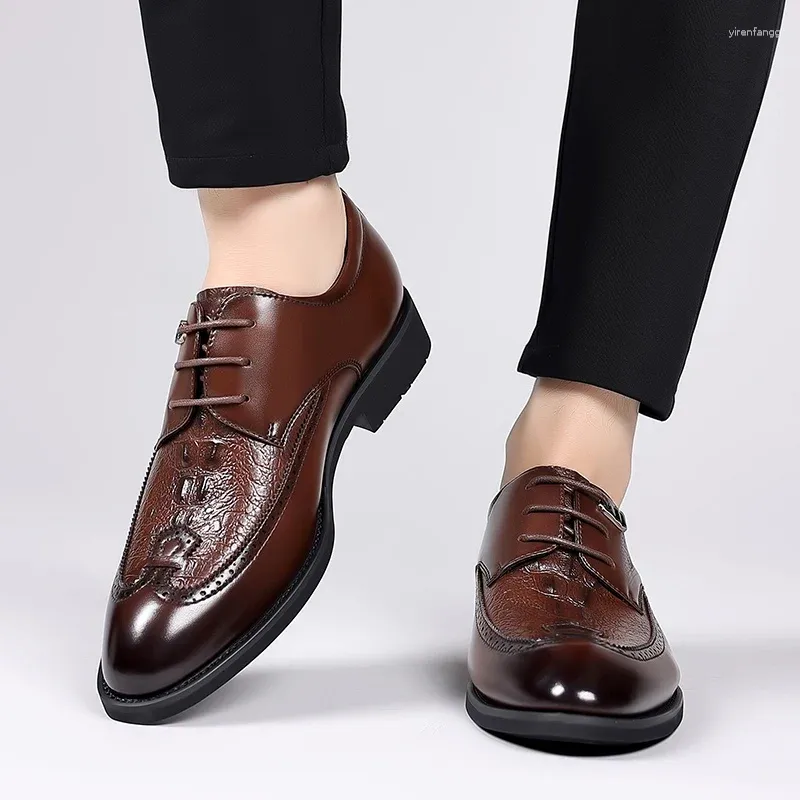 Casual Shoes Fashion Luxury Business High-end Leather Men Oxford Elegant Formal Shoe British Style Dating Party