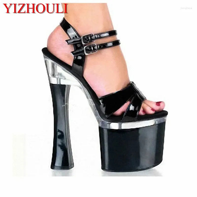 Dance Shoes Big Size Beautiful Ankle Strap 18cm Thick High Heel Platforms Pole Wedding