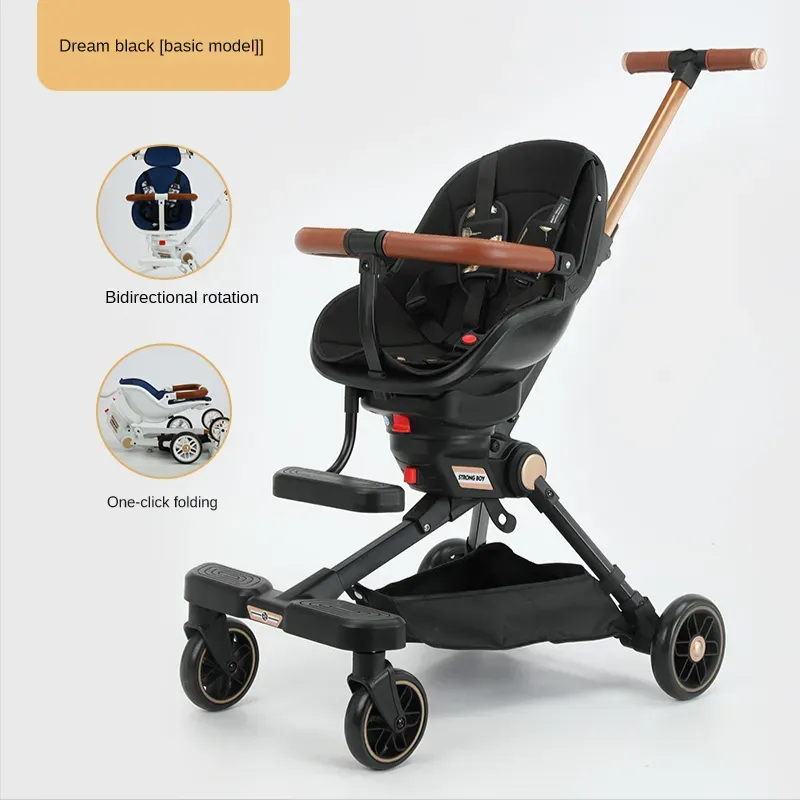 Strollers# Strollers Lightweight Stroller Can Be Carried On The Plane Baby Foldable Sit And Lie Down Trolley Car Four Wheels Drop Delivery Kids M Dhn4Y Q240429