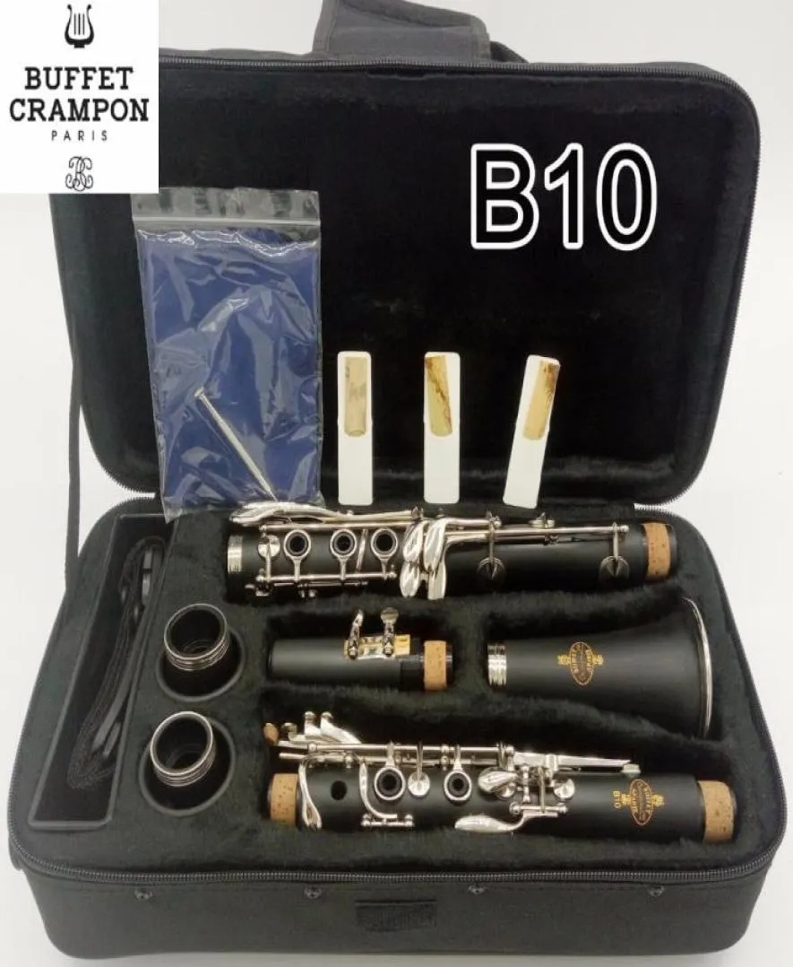 Novo buffet b10 bb clarinete b melodia plana 17 teclas baquelite clarinete profissional instrumentos de sopro com caso bocal6581530