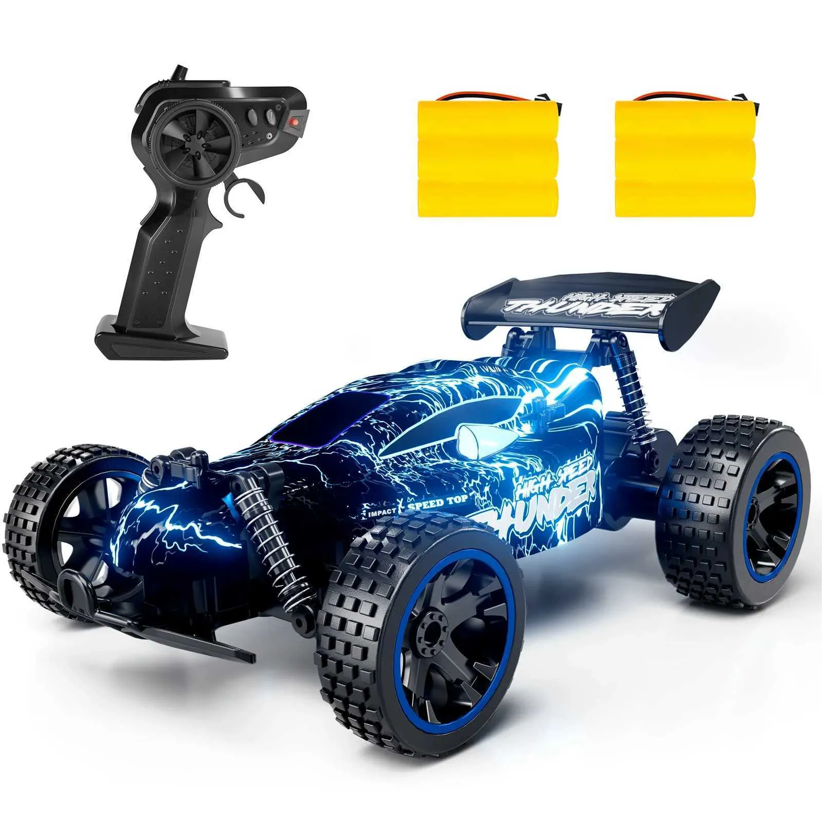 RC Car: 1/18 Scale Remote Control Car With LED Lights, 2WD