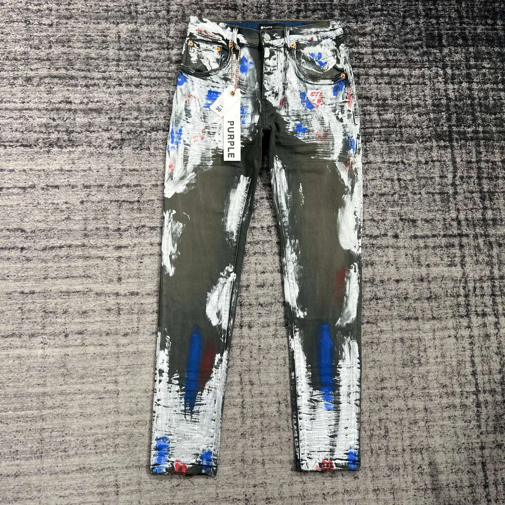 Дизайнерские джинсы Ksubi Фиолетовые джинсы Мужская эластичная одежда с завышенной талией Узкие узкие Fashionq65054