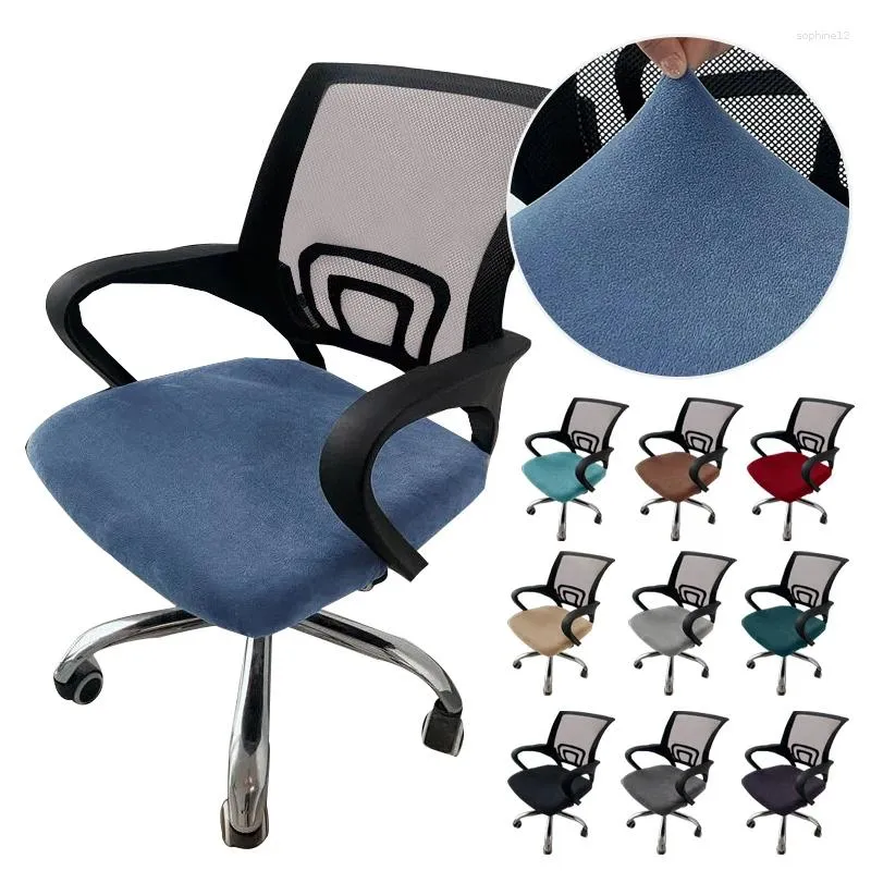 Stol täcker sammet kontor täcker dammskydd elastiskt modernt slip svivel sittplats dator sadel slipcovers anti-dirty