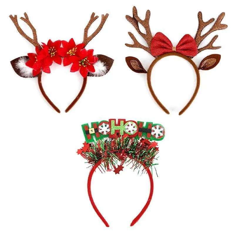 4 Diademas Navideñas Para Mujer – Papá Noel, Muñeco De Nieve, Árbol Y Pan De Jengibre – Elásticas Y Suaves