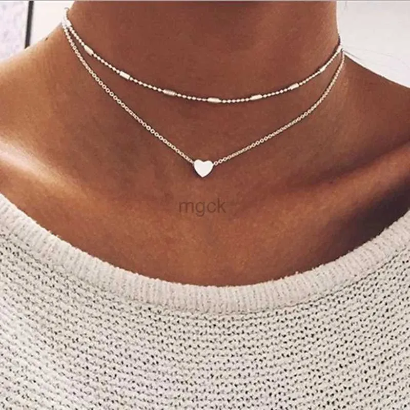 Pendant Necklaces New Fashion Steampunk Dainty Circle Collier Round Minimalist Chain Pendant Necklace For Women Jewelry Gift Cheap Collar 240330