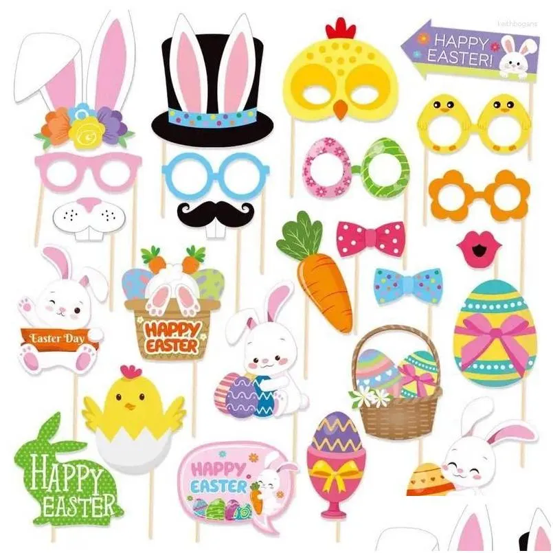 Décoration de fête Chapeau d'oeuf de Pâques Po Booth Props Lunettes Cadre Lunettes Remplisseurs pour Enfants Adts Drop Livraison Maison Jardin Festif Supp Dhoxu