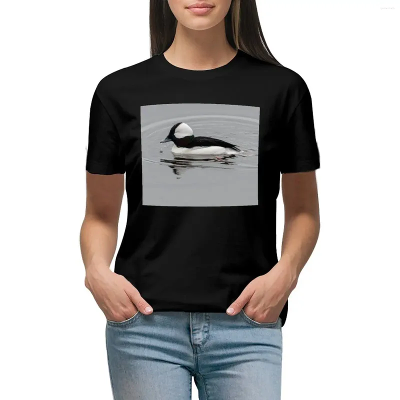 Polos femininos Bufflehead camiseta fofa tops camisetas estampadas da moda coreana para mulheres